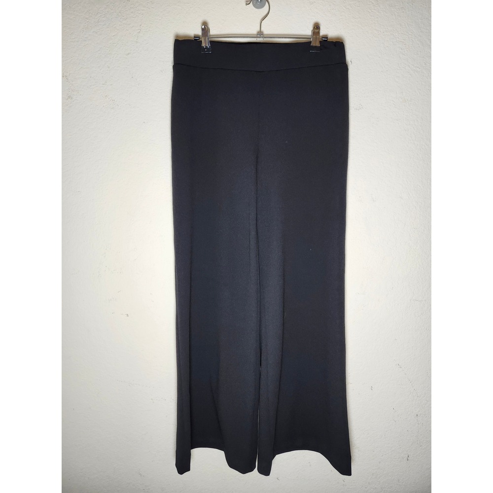 Ming Wang Knit Pants Womens XS Black Wide Leg Pull On Elastic Waist Trousers